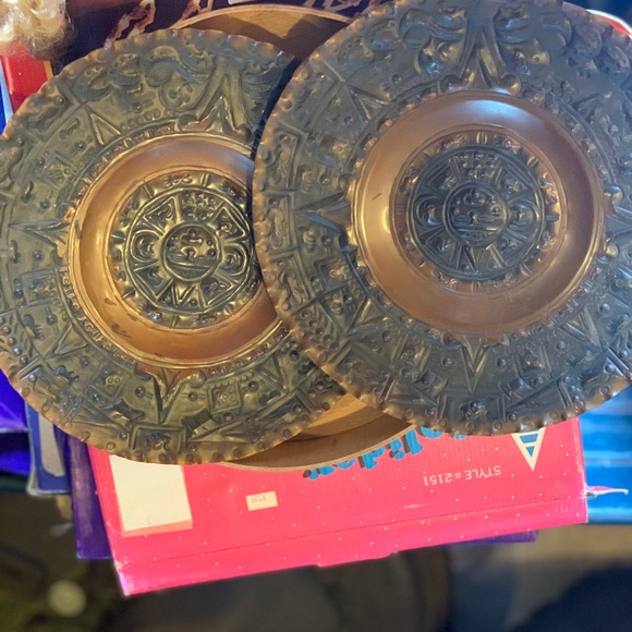 Vintage Copper like Sun Wall Art Aztec calendar 2 in 1 bundle - Picture 2 of 12